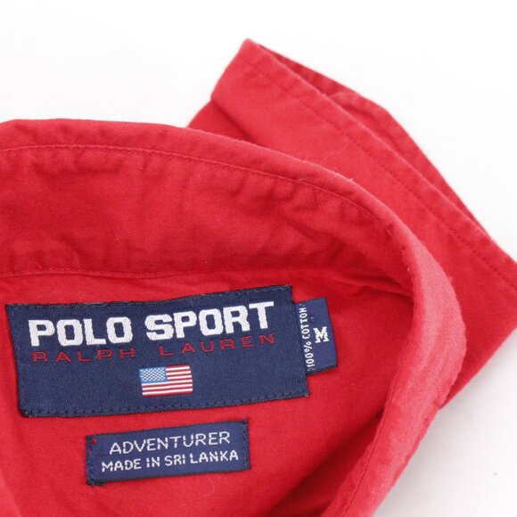 NEW Polo Sport Ralph Lauren Shirt Mens Medium Button Up Adventurer Cotton red - Picture 9 of 13
